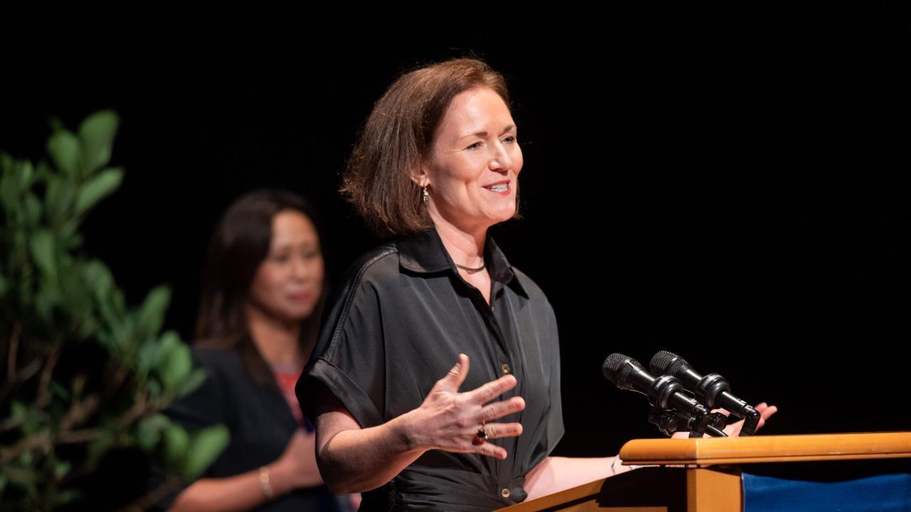 Professor Leigh Ann Simmons receives the impact award